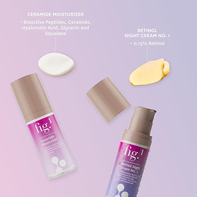 Fig.1 Day-to-Night Moisturization, 24-Hour Hydration Skincare Gift Set - Travel & Trial Size - Includes Ceramide Moisturizer (30ml) & Retinol Night Cream (30ml)