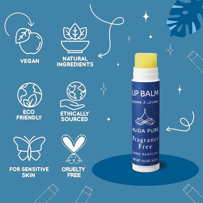 Fragrance Free 50 Tube Lip Balm Collection, Unscented Vegan Lip Balm, Bees Wax Free, Avocado Oil, Organic Jojoba Oil, Vitamin E, For Dry, Chapped, or Cracked Lips 50 Tubes