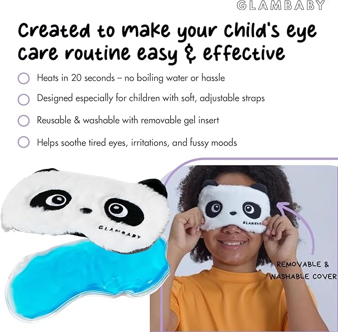 GlamBaby Eye Care - Unbearable Bump™ Eye Mask - Stye Mask for Kids - One Heat and Cooling mask - Microwave Safe