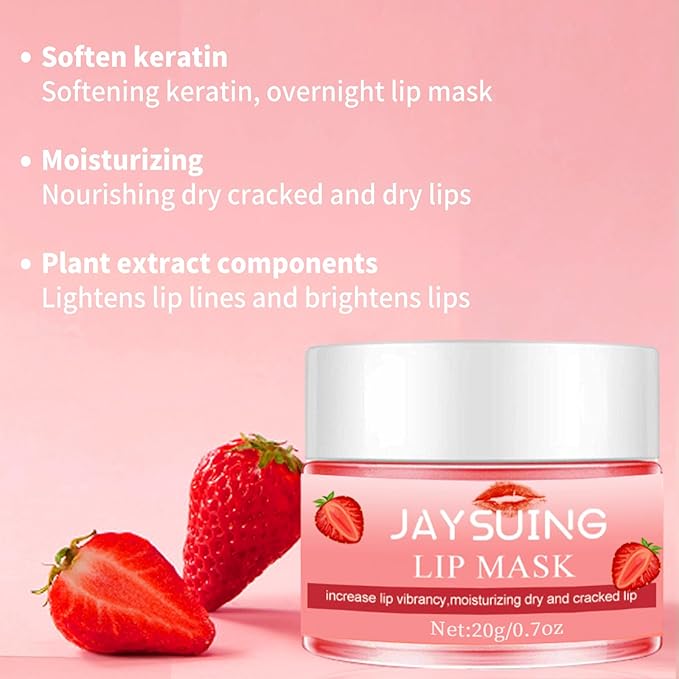 Lip Sleeping Mask,Lip Mask Overnight,Hydrate Lip Balm, Moisturizing Lip Balms for Very Dry Lips Cracked Lips Vitamin E Lip Collagen Butter Scrubs Lip Care (Berrry)