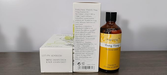 100ML Ylang Ylang Essential Oil, Premium Essential Oils for Diffuser, Humidifier, 3.38fl.oz Scented Oils for Soap, Candle Making