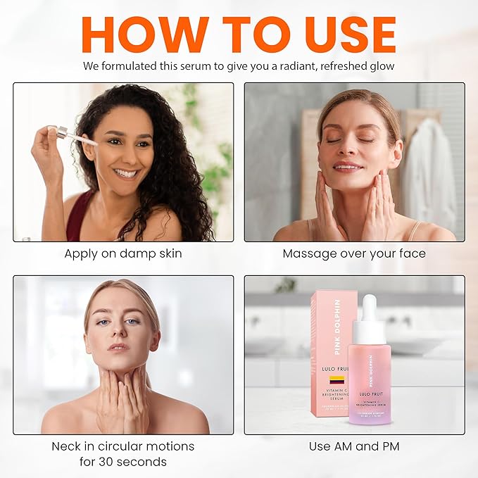 Pink Dolphin Vitamin C Miracle Serum | Anti Aging Formula with Vitamin C, Vitamin E | Improve Appearance of Dark Spots, Color, Fine Lines & Wrinkles |