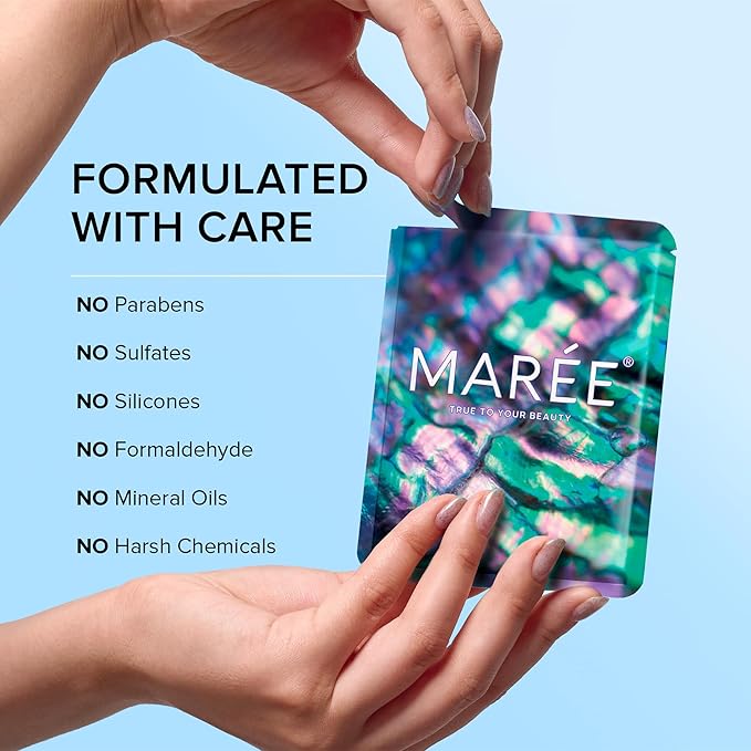 MAREE Eye Gels - Under Eye Patches for Puffy Eyes and Dark Circles with Natural Marine Collagen & Hyaluronic Acid - Anti-Aging Masks for Face to Soothe Puffiness