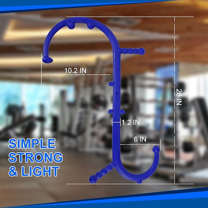 2 Pack Massage Trigger Point Cane, Body Deep Tissue, Handheld Back, Neck, Shoulder, Leg and Feet Massager Rod, Muscle Release Tool Self Massage Hook Cane for Women & Men, Blue & Green