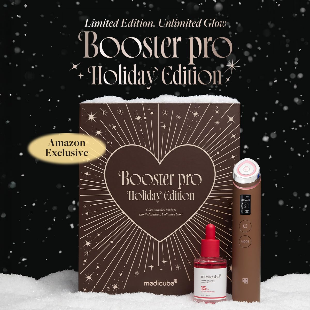 medicube Booster Pro Holiday Gift Set, Amazon Exclusive | Limited Mocha Booster Pro + TXA Niacinamide Serum | Gift for Women & Men | Perfect for Holiday Gifting & Self Care | Korean Skin Care Kit