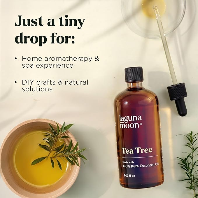 100% Pure Australian Tea Tree Essential Oil (150ml) - XXL Bottle w/Drops for Soap and Candle Making Scents - Fragrance Oil for Aromatherapy, Relaxation, Diffusers, Yoga, Office, Home Care