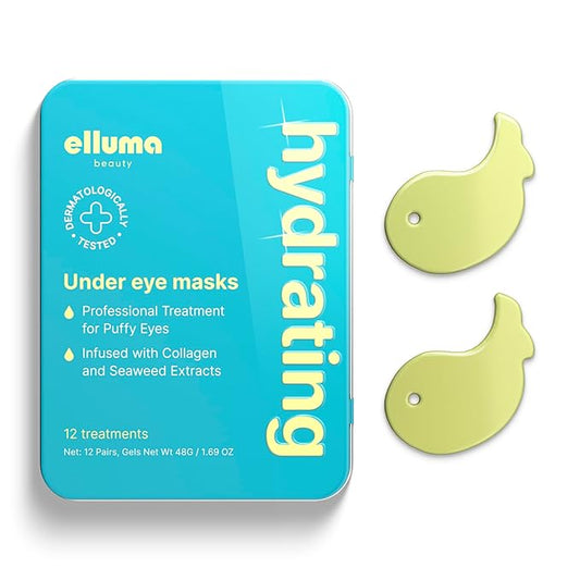 Under Eye Patches 12 Pairs of Themed Hydrogel Eye Gel Pads - For Puffy Eyes and Dark Circles, Under Eye Bags, Wrinkles - Hydrating Set with Seaweed Extracts
