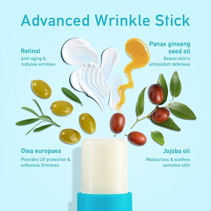 Retinol Stick for Face and Eye Anti-Wrinkle: Hydrating Cream for Face, Multi-Balm for Fine Lines - Anti-Aging Daily Moisturizer Stick