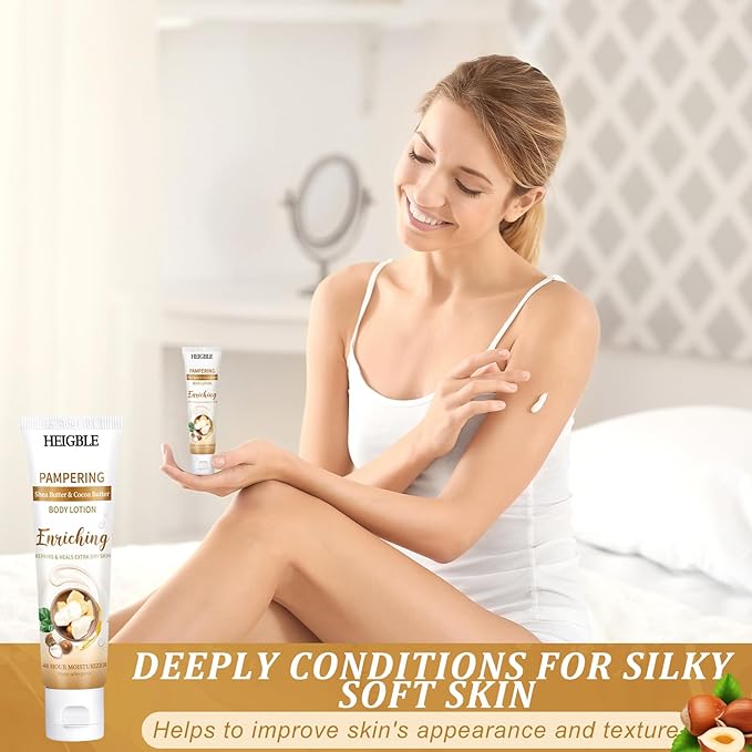 50 Pack Travel Size Body Lotion 1 oz Shea Butter Cocoa Butter Body Lotion Dry Skin Moisturizer with Flip Cap for Extra Dry Skin, Inns, Hotels Resorts, Airlines, Offices, Gyms and More