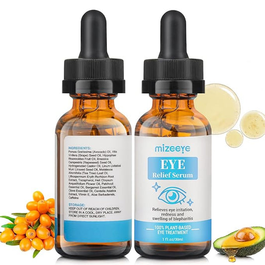 Eye Serum For Chalazion & Blepharitis Treatment, 2 PCS Chalazion Remover For Eyelid Treatment, Eyelid Serum With Avocado Oil, Sea Buckthorn Oil & Caffeine, Relieve Puffiness and Eye Fatigue