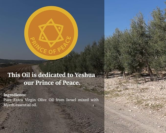 Prince of Peace Anointing Oil from Israel, Holy Spiritual Oils Bottles from Jerusalem Blessed, Handmade with Natural Ingredients and Blessed for Wedding Ceremony, Religious Use, 0.25 Fl Oz