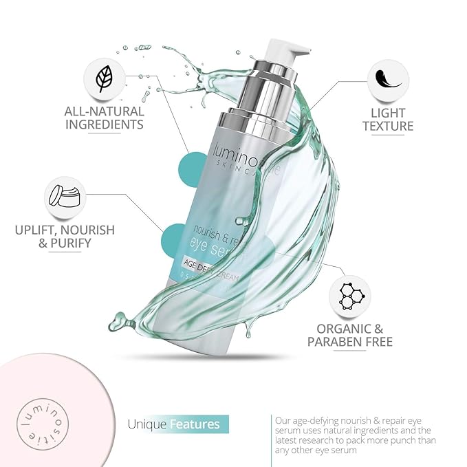 Under Eye Brightener Serum for Puffy Eyes & Dark Circles - Hydrating, Anti Aging, Under Eye Serum - Fast Absorption & Lightweight Finish