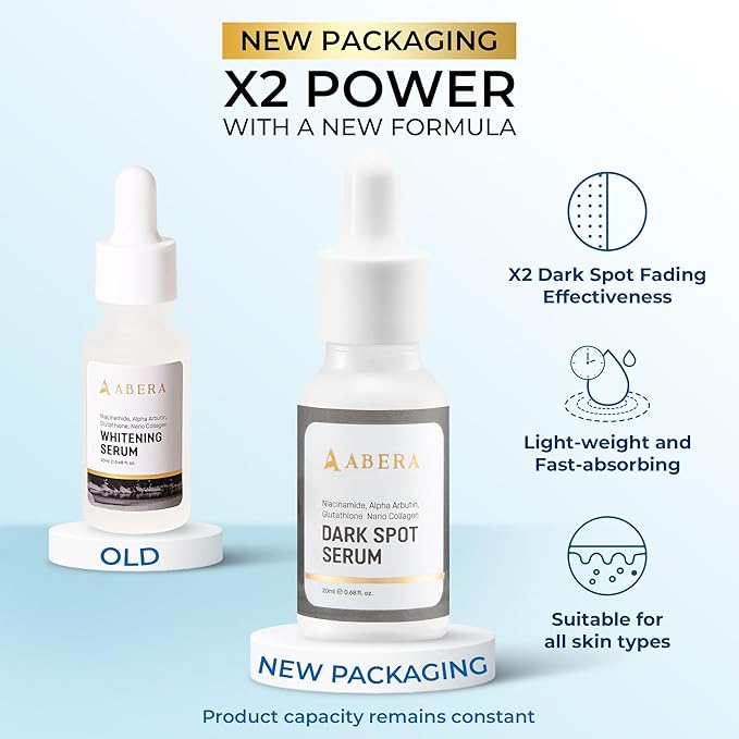 Abera Dark Spot Serum for Face, Dark Spot Corrector, Melasma & Age Spot Treatment, Boost Moisturization & Pore Minimize, All Skin Types, 0.68 fl Oz, Set of 3