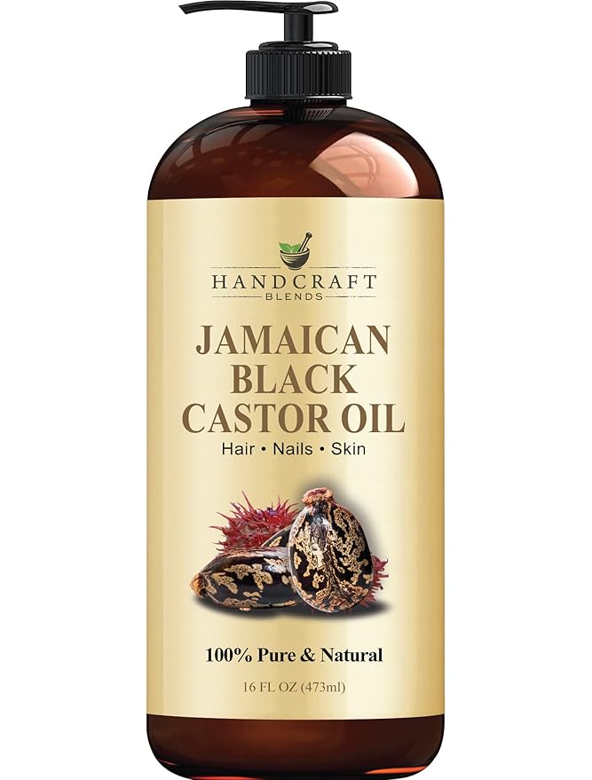 Handcraft Blends Jamaican Black Castor Oil - 16 Fl Oz - 100% Pure and Natural - Premium Grade Oil for Hair Growth, Eyelashes and Eyebrows - Carrier Oil - Hair and Body Oil