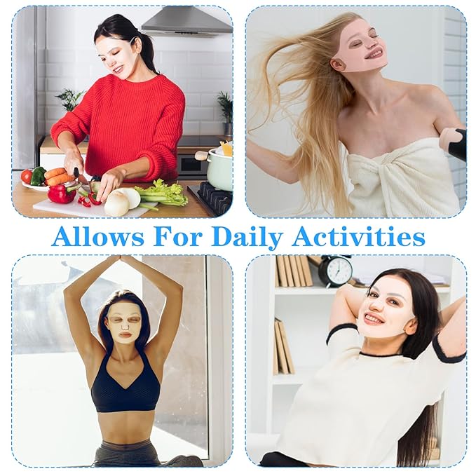 6 Pcs Reusable Face Mask Cover Silicone Skin Mask Set Moisturizing 3D Face Wrap Prevent Evaporation Masks Hot Cold Ice Mask Rubber Face Mask Spa Tool for Sheet Women Skincare Beauty