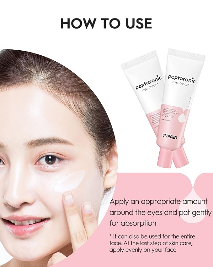 [K Beauty Snp] Peptaronic Eye Cream | Peptide and Hyaluronic Acid Eye Cream | Under Eye Cream for Dark Circles | Eye Repair Cream | Korean Skin Care | Puffy Eyes Treatment | 1.69 Fl Oz
