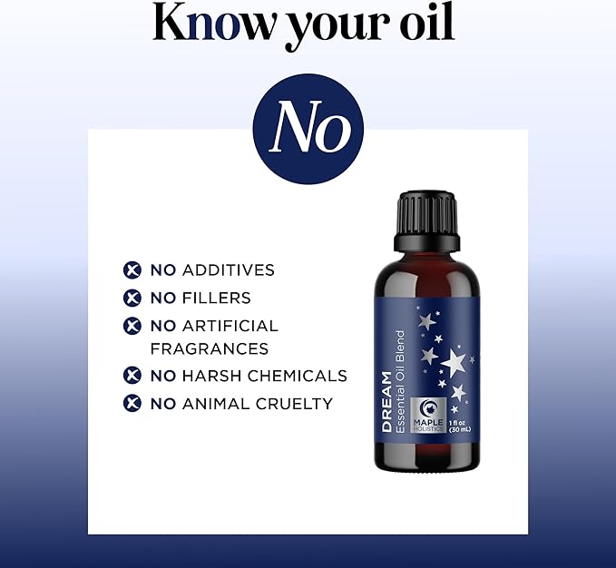 Sleep Essential Oil Blend for Diffuser - Dream Essential Oils for Diffusers Aromatherapy and Relaxation with Clary Sage Ylang-Ylang Roman Chamomile and Lavender for Sleep Time Support (1 Fl Oz)