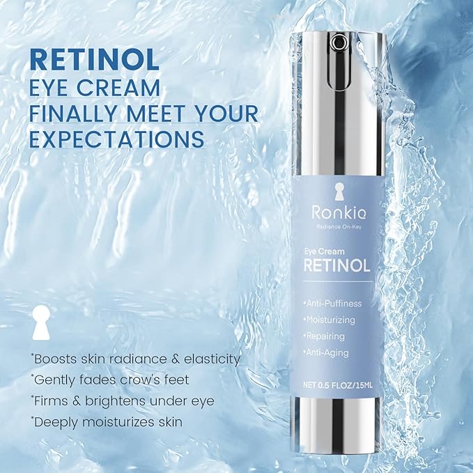 Retinol Eye Cream for Dark Circles: Anti-Wrinkle Under Eye Cream - Night Care Eye Cream Reduces Eye Bags