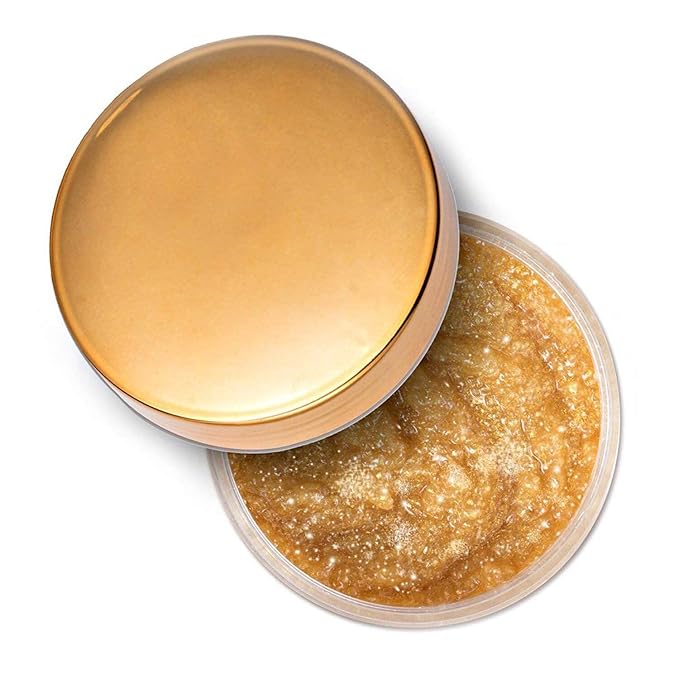 24K Gold Body Scrub, Natural Exfoliating Face Sugar Scrub With Anti-Aging Properties, Pure Skin Moisturizer, Reduce Wrinkles Deep Pore Cleansing Moisturizing Hydrating Skincare, Great Gift for Women