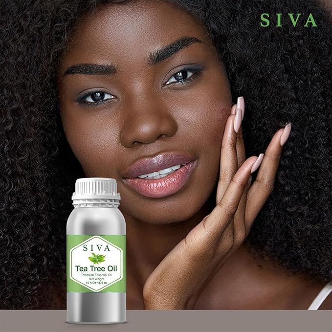 Siva Tea Tree Essential Oil - 16 Fl Oz – Natural Tea Tree Oil - for Diffuser, Face, Skin Care, Aromatherapy, Hair Care, Scalp and Body Massage