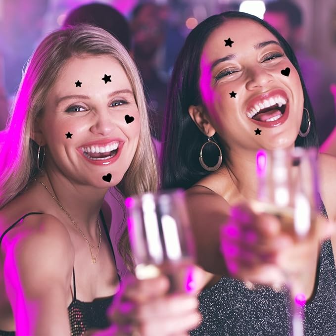 288pcs Pimple Patch Star, 2 Styles Star Pimple Patch, Cute Black Pimples Patches Stars, Skin-friendly, Breathable, Waterproof,for Covering Acne,for Makeup, Sleep, Wedding and Festival