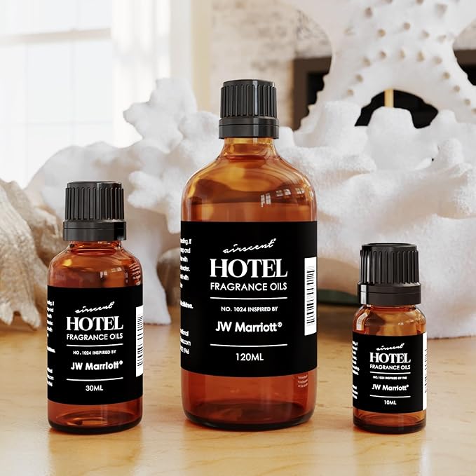 AirScent Hotel Diffuser Oil Inspired by The JW Marriott's Oud Safir Scent - Fragrance Oil No. 1024 for Ultrasonic and Waterless Diffusers and Crafting - 30 ml, 1 fl oz Glass Bottle with Dropper