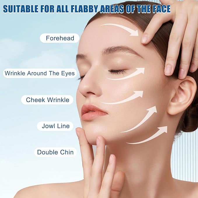 EKIND Face Lift Tape Invisible, 12PCS Facial Line Smoothing & Firming Tape for Women, V-Shaping, Double Chin, Wrinkles & Saggy Skin Reduction