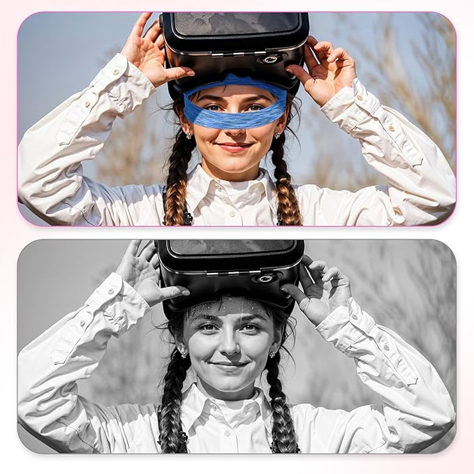 Grevosea 2 Pack VR Eye Mask, Adjustable Breathable VR Sweat Band Comfortable and Sweat-Resistant Eye Face Cover for Meta/Oculus Quest 2/3/3S/Pro Most VR Devices and Any Head Size