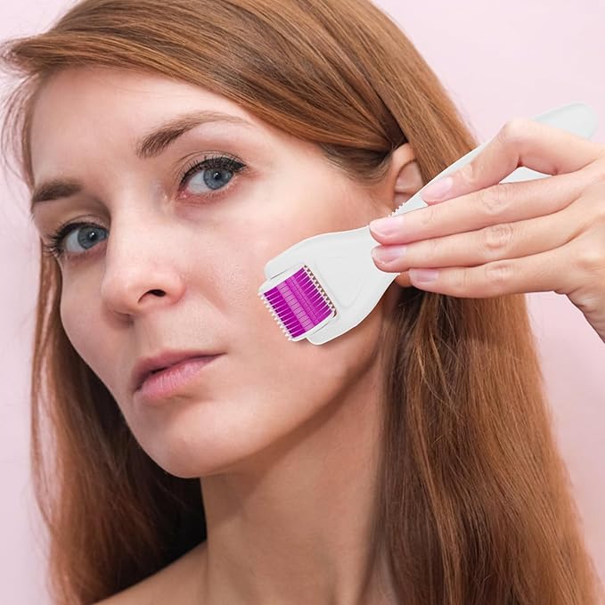 Derma Roller for Hair and Beard, 6 in 1 Microneedle Rollers Kit with 5 Replaceable Heads, Microneedling Roller for Scalp and Body, 300 Needle and 720 Micro Needle roller, 1200 Needle