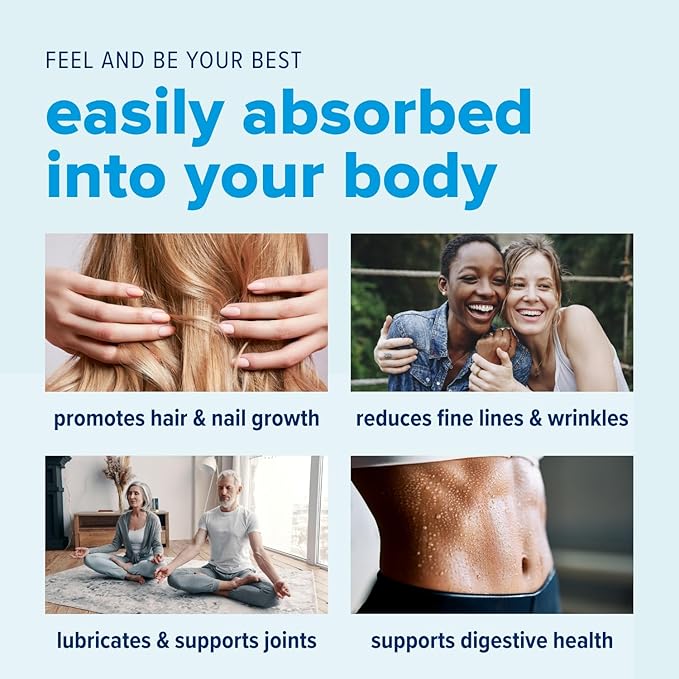 Just Bjorn Marine Collagen Peptides Powder for Women & Men - Skin, Hair, Nail and Joint Support - Hyaluronic Acid, Vitamin C, Amino Acids - Unflavored (45 Servings / 17.3 Ounce)