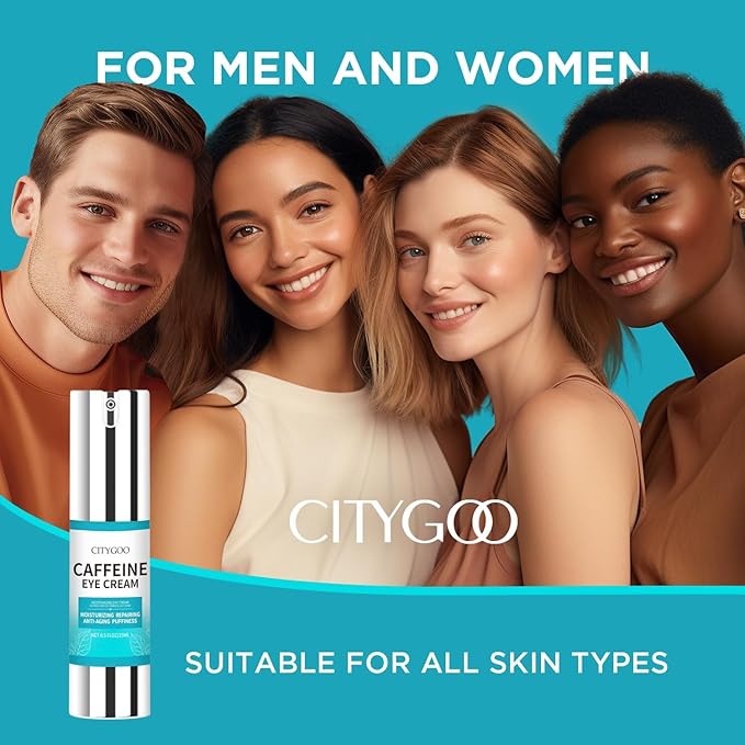 CITYGOO Caffeine Eye Cream for Puffiness: Eye Cream Reduce Dark Circles Wrinkles Fine Lines - Anti Aging Eye Cream