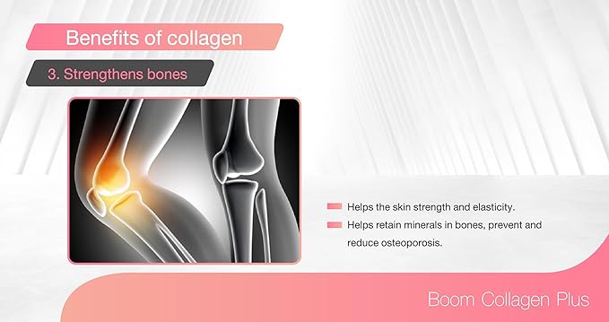 Generic BOOM COLLAGEN PLUS OVER 30 ANTIOXIDANTS- ANTI-AGING DRINK for BEAUTIFUL SKIN 14 SACHETS in BOX, Pink/White
