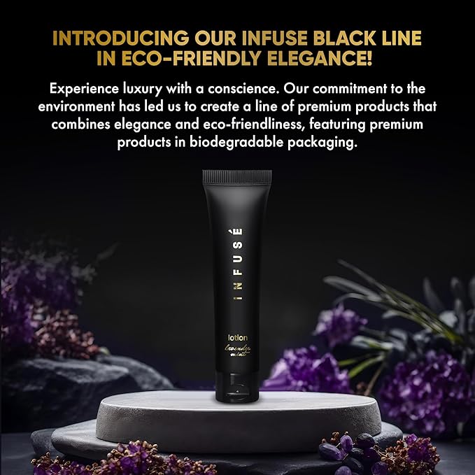 Infuse Black Hotel Toiletries Bulk | 1 oz Lotion Travel Size | For Hotels, Vacation Rentals, Gym, Luxury, Airport | Case of 20