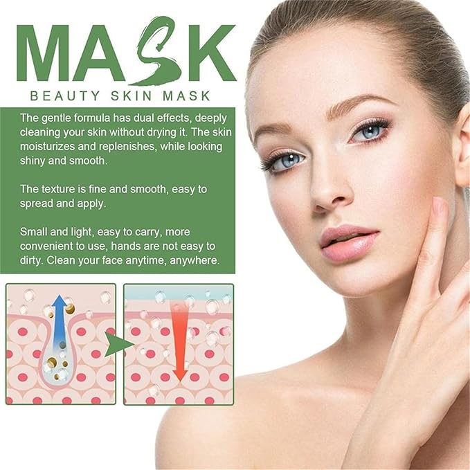 Wuxpp Green Tea Deep Cleanse Mask Stick Blackhead Remover with Green Tea Extract, Juxek Green Tea Purifying Clay Stick Mask Oil Control Cleansing Mask, Green Tea Face Mask Skincare Korean (2 Pcs)