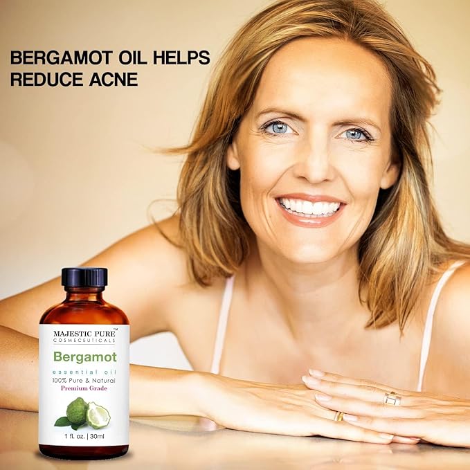 MAJESTIC PURE Bergamot Essential Oil | 100% Pure and Natural Bergamot Oil | Premium Grade Essential Oils for Hair Care, Home Diffusers, Skin, Aromatherapy, Massage and Humidifiers | 1 Fl Oz