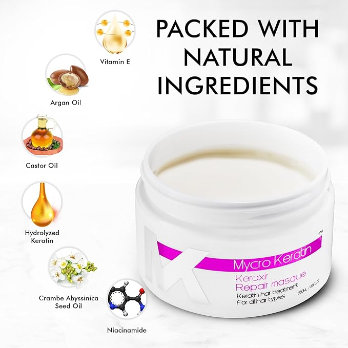 Keratin Keraxir Bonding Repair Hair Treatment - Deep Conditioner, Hair Mask for Damaged Hair, 8.45 Fl Oz