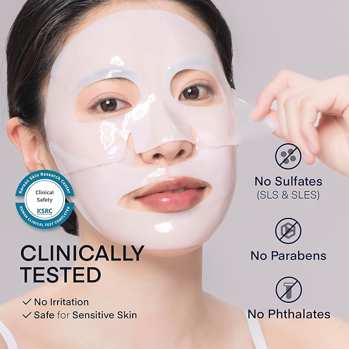 Korean Overnight Collagen Face Mask: Glass Glow Face Mask for Deep Moisturizing, Firming, Glowing – Smallest Molecular Bio Collagen Sleeping Sheet Mask for Glass Glow, Gentle on Sensitive Skin
