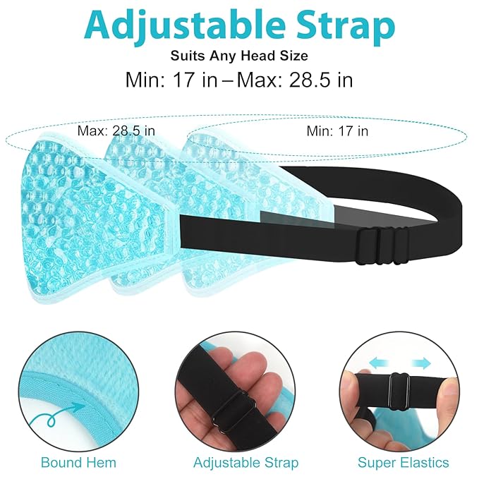 BeeVines Gel Eye Mask, 2 Pack Cooling Ice Masks for Puffy Eyes for Men & Women, Cold & Warm Compress for Post Surgery, Puffiness, Allergies, Sinuses & Migraines Treatment(Blue & Purple)