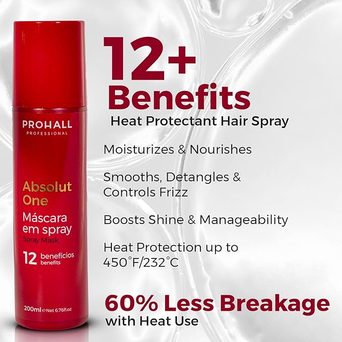 Deep Conditioning Hair Mask for Damaged Hair TreatmentProhall Biomask Proboo Fiber & Extreme Repair Brazilian Ampoules Kit-Hair Mask Protein Treatment with Absolut One Hair Heat Protectant Spray