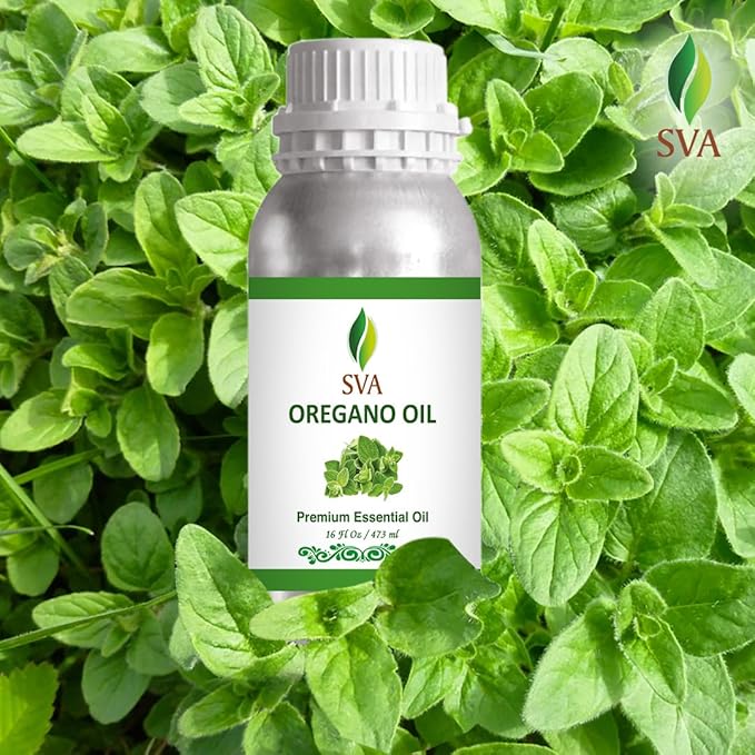 SVA Oregano Essential Oil – 16 Fl Oz – 100% Natural Oregano Oil - for Diffuser, Hair Care, Face, S-kin Care, Aromatherapy, Scalp and Body Massage, Soap and Candle Making