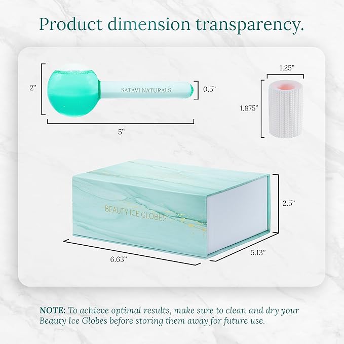 Beauty Ice Globes (Heat-Resistant & Freezer-Safe) Luxurious Facial Tools for Radiant Skin, Enhances Circulation to Tighten Skin, Reduce Puffiness, Minimize Pores, Alleviate Tension