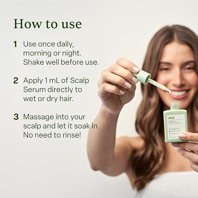 Divi Scalp Serum for Thinning Hair, 15ml – Clinically Tested, Nourishing Formula with Amino Acids, Caffeine & Rosemary Oil – Promotes Healthy Scalp & Fuller-Looking Hair, Reduces Oil & Product Buildup