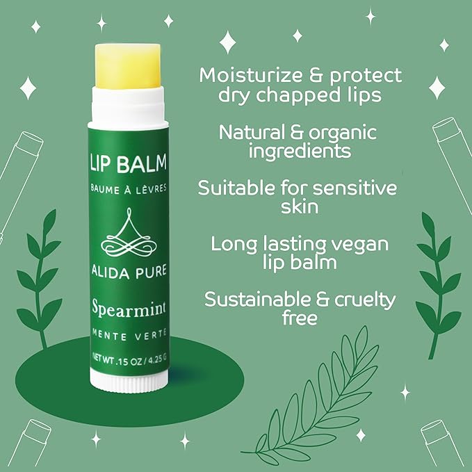 Berry Mint Lip Balm Collection, Vegan Lip Balm Set, Bees Wax Free, Coconut Oil Free, Avocado Oil, Organic Jojoba Oil, Vitamin E, Natural Moisturizer For Dry Cracked Lips, 3 Tube Set