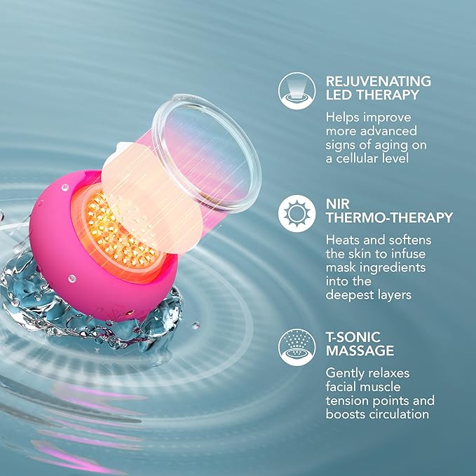 FOREO Hydrate & Brighten UFO 3 LED Set - Face Mask Skincare Device + 14 UFO Activated Masks + IRIS C-Concentrated Brightening Eye Cream, 0.5 Oz - Face Moisturiser
