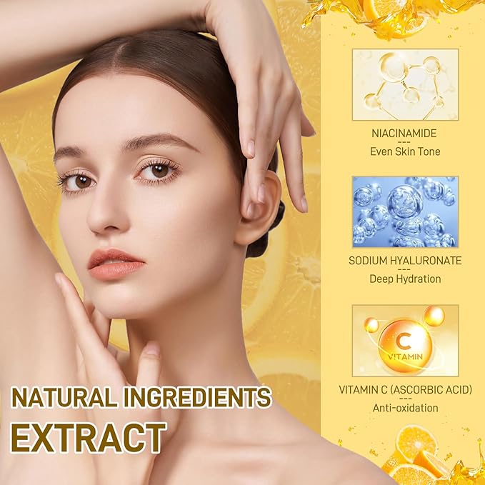 Skin Care Set, 5Pcs Vitamin C Skin Care Sets & Kits, Skin Care for Teenage Girls Gift Set with Cleanser, Toner, Serum, Eye Cream, Facial Cream, Facial Skin Care Sets & Kits