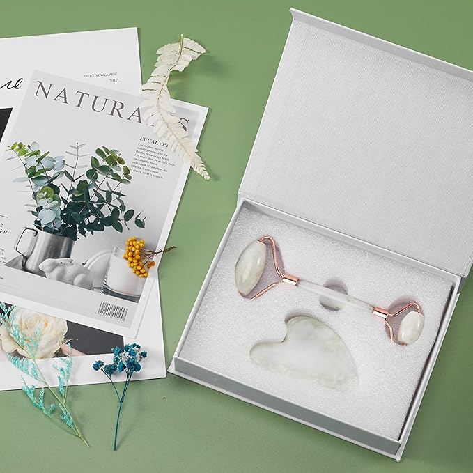 Jade Roller for Face, Facial Roller Massager Skin Care Tool, Gua Sha Facial Tools for Face, Neck, Eyes, Reduce Puffiness of The Skin