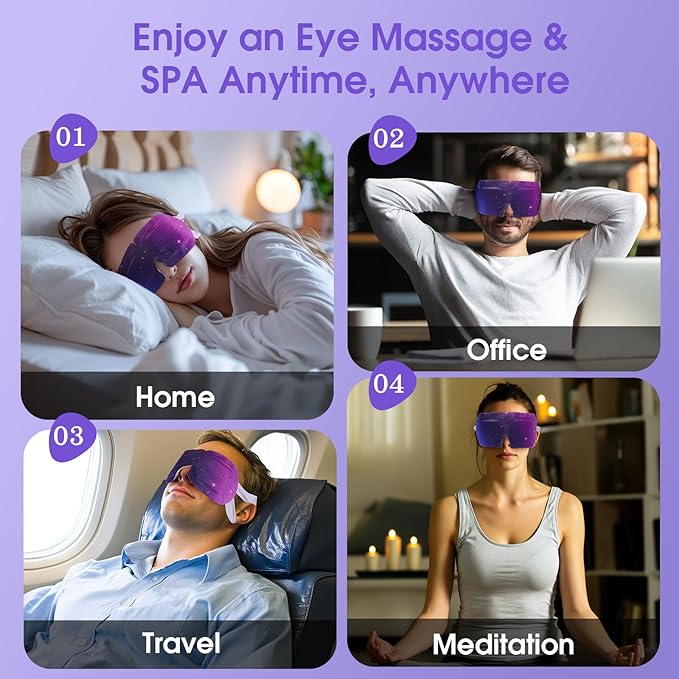 Microcurrent Steam Eye Mask, Self Heated Warm Compress For Fast Relief 7Pcs
