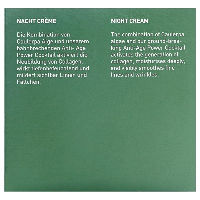 Mila d'Opiz The Vegan Green Caviar Night Cream - Face Moisturizer with Aloe Vera - Toning and Firming - Anti Aging Moisturizer Face Cream - 1.69 oz