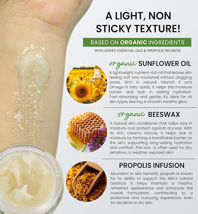 HoneyBotan - 100% Natural Unpetroleum Skin Balm with Organic Ingredients - Petroleum Jelly Alternative for Lips, Hands, Baby Care, Makeup Remover, and More (4 Ounce)