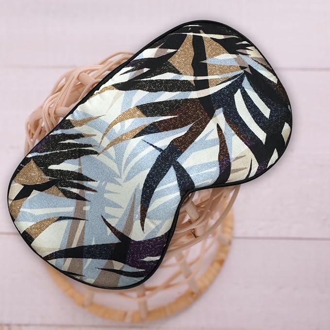 Maxfeel Feel 100% Pure Silk Eye Mask Sleep Eye Mask Eye Cover Eyeshade Sleeping Eye Mask Floral Colors (#35)